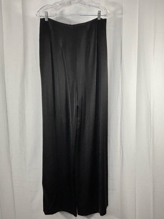 Kallmeyer Pants - NWT KALLMEYER Madelynn Classic Black Satin Wide Leg Trousers Size 10